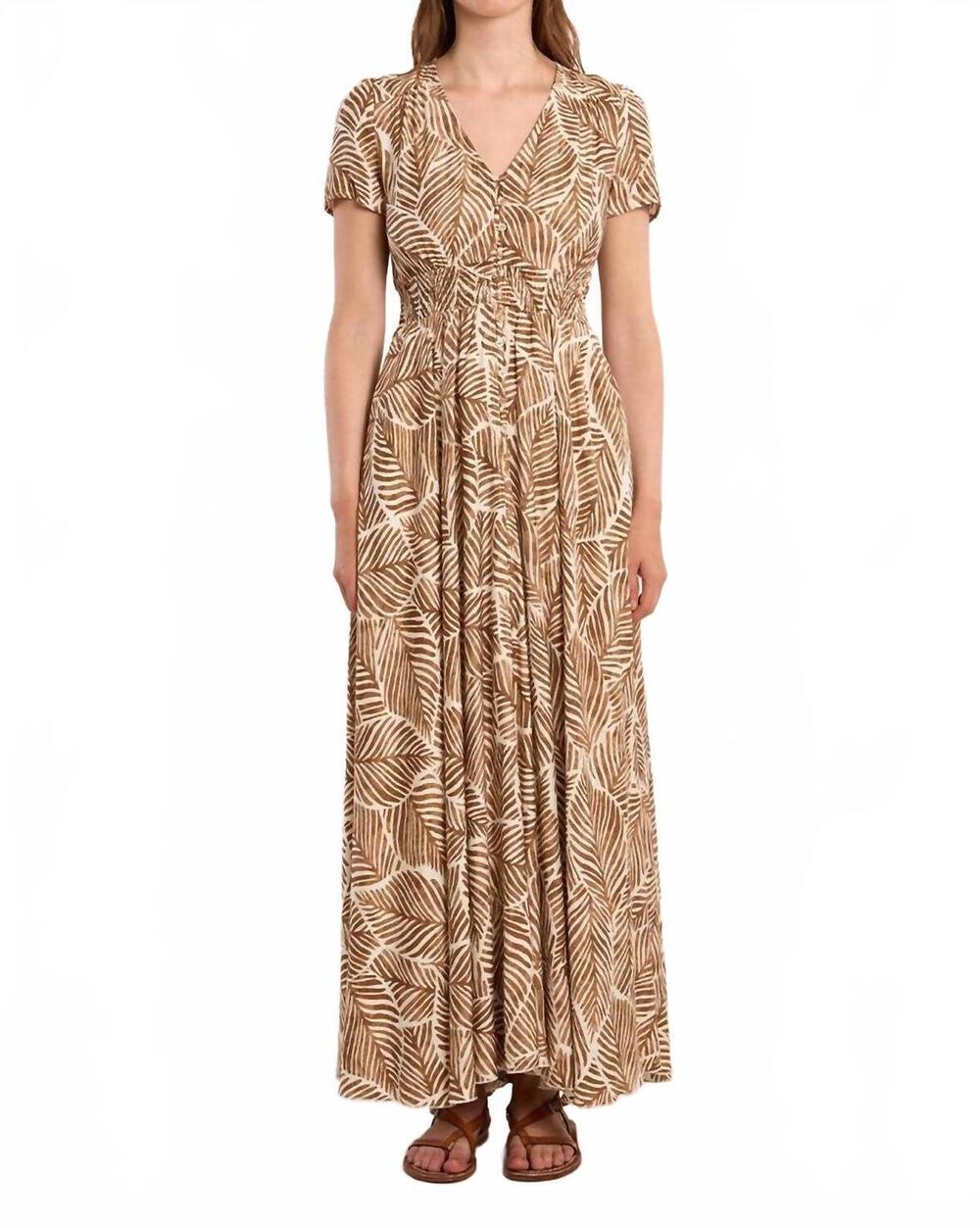 NEW MOLLY BRACKEN mathilde woven dress in camel